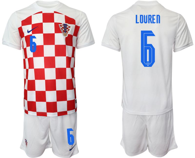 Men 2022 World Cup National Team Croatia home white 6 Soccer Jersey